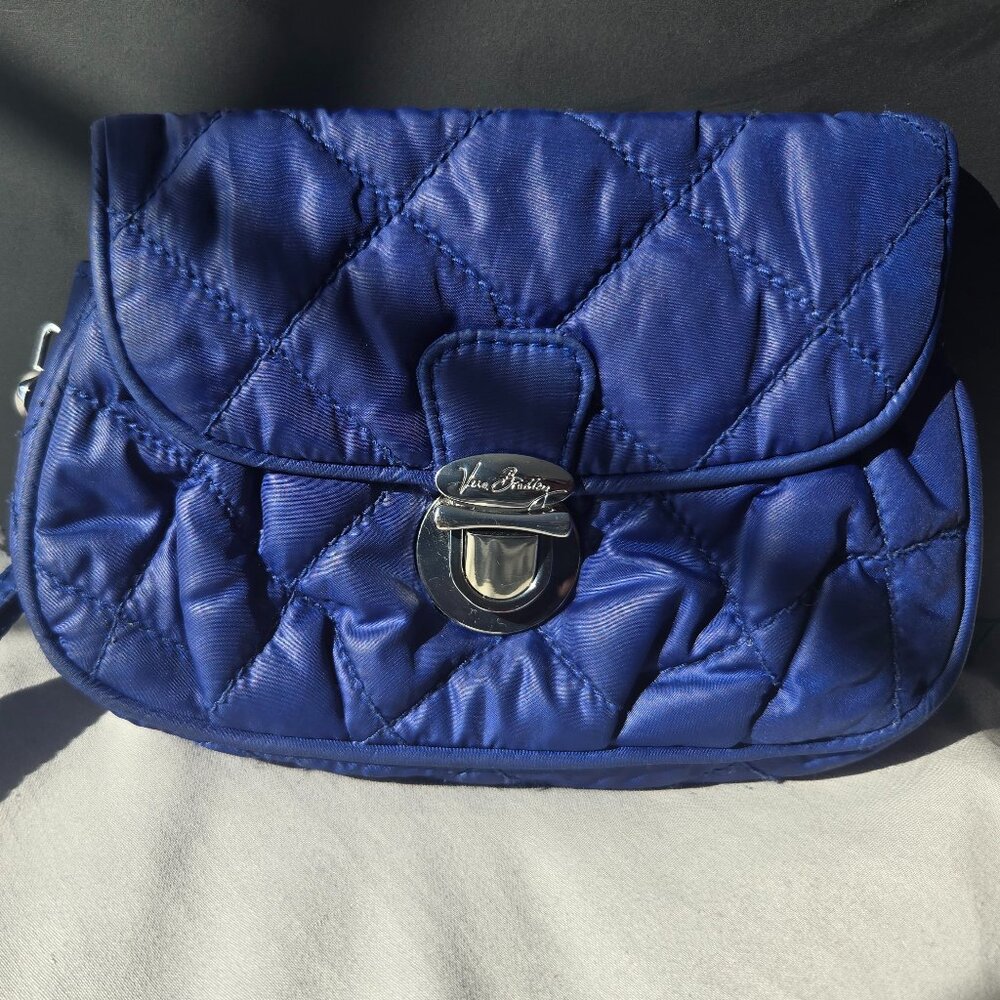 Vera Bradley Puffy Wristlet Lapis Blue Quilted Microfiber For Party Vacation